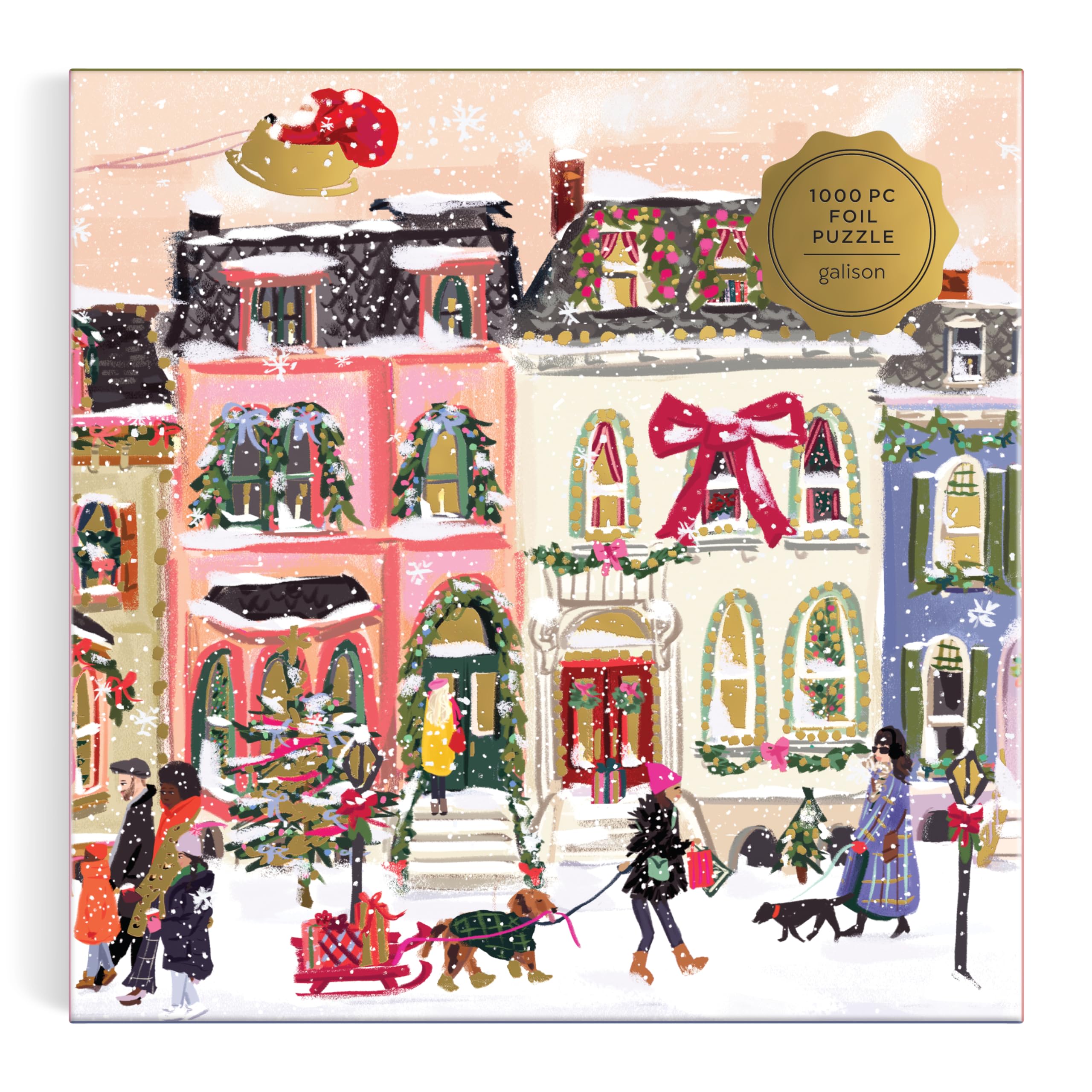 Amazon.com: Galison Snowfall On Main Street – 1000 Piece Foil